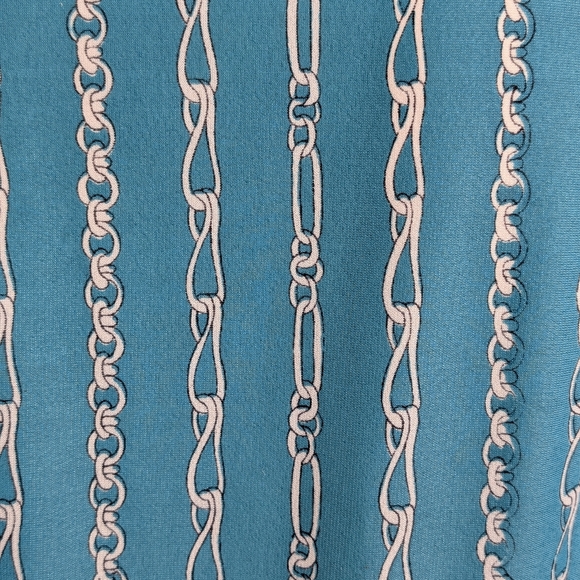 Vintage Chain Print Midi Dress | 60s 70s Mod Boho | Long Sleeve, Size Large - Picture 10 of 10